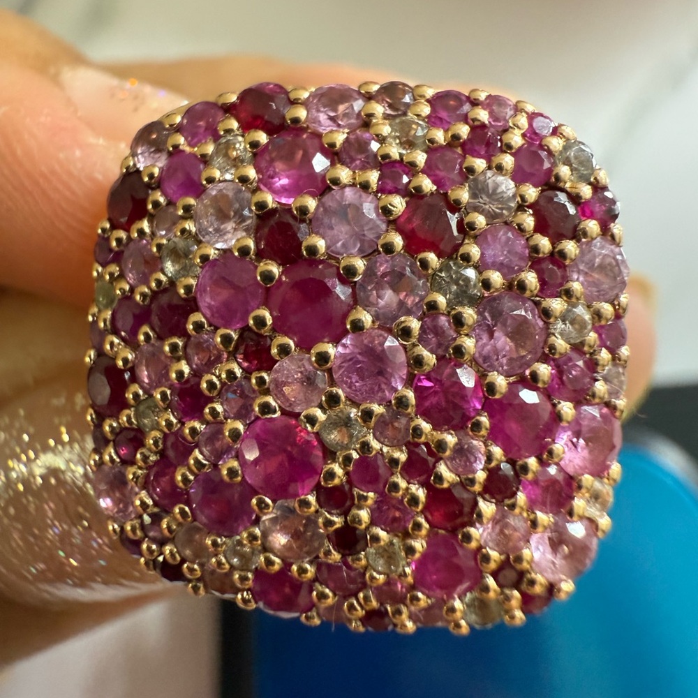 Effy 925 ring with natural rubies and sapphires